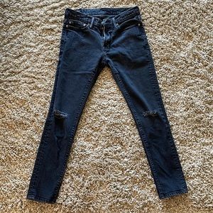 Mens black ripped jeans